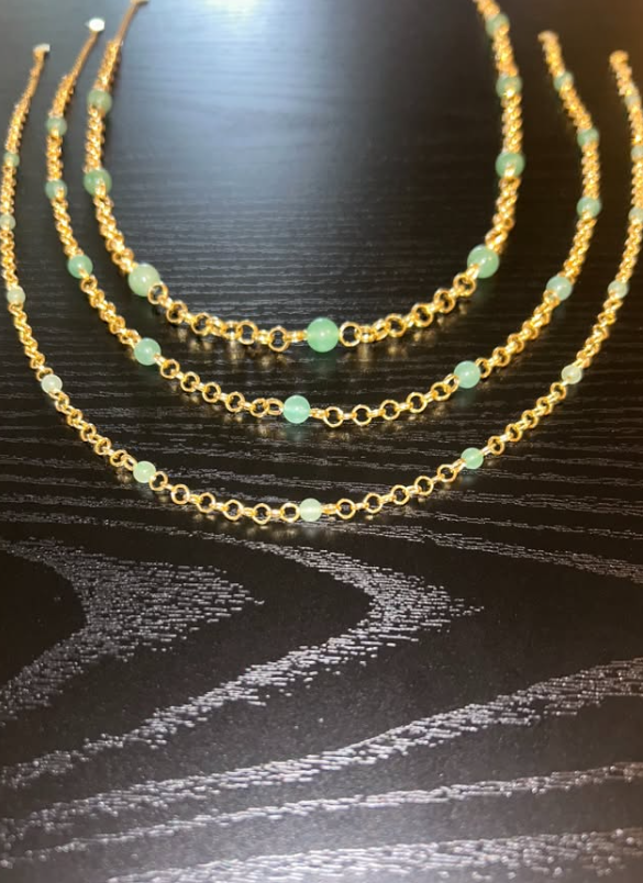 Green Aventurine & 24k Gold Plated Necklaces